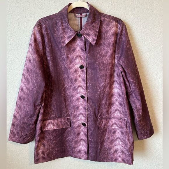 Holland and Holland Coated Canvas Hunting Jacket in Purple Hide, Size M - Picture 1 of 13